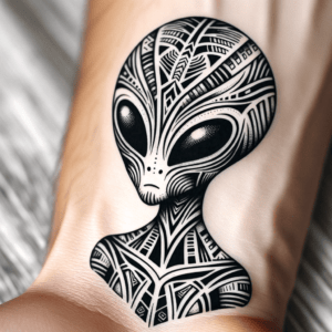Tribal Alien With Intricate Patterns