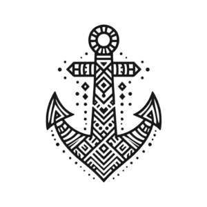 Tribal Anchor With Geometric Patterns