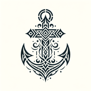 Tribal Anchor With Symmetrical Patterns