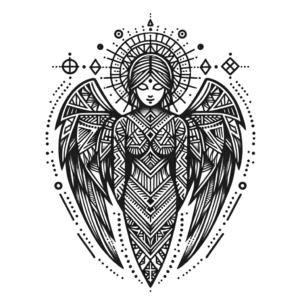 Tribal Angel With Geometric Shapes
