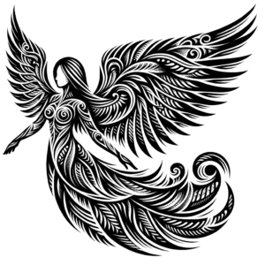 Tribal Angel With Intricate Patterns