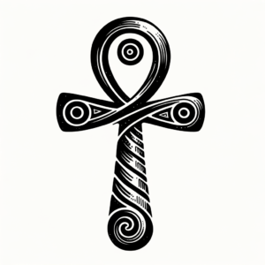 Tribal Ankh With Spirals