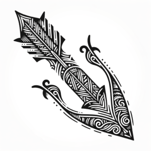 Tribal Arrow With Intricate Tribal Patterns And Shapes