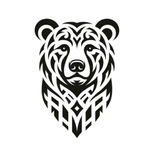 Tribal Bear With Bold Lines