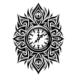 Tribal Clock With Bold Patterns