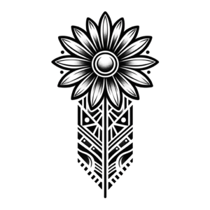 Tribal Daisy With Bold Geometric Shapes