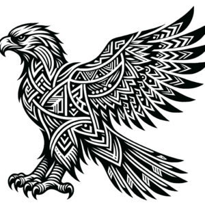 Tribal Eagle With Intricate Patterns