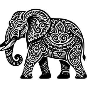 Tribal Elephant With Ancient Patterns