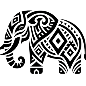 Tribal Elephant With Bold Shapes