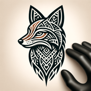 Tribal Fox With Bold, Angular Patterns