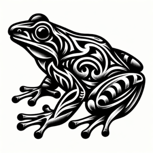 Tribal Frog With Bold Shapes