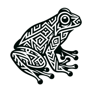 Tribal Frog With Geometric Patterns