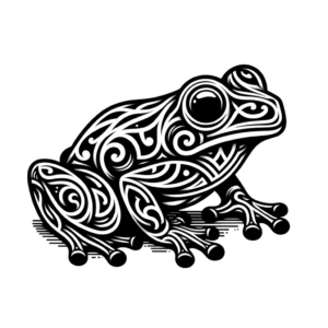 Tribal Frog With Intricate Patterns