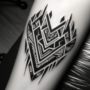 Tribal Heart With Angular Shapes