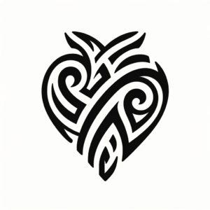 Tribal Heart With Bold Lines