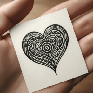 Tribal Heart With Concentric Circles
