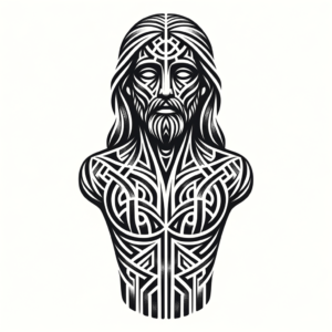 Tribal Jesus With Bold Patterns