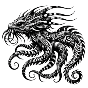 Tribal Kraken With Bold Patterns