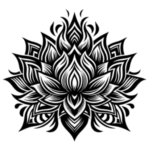 Tribal Lotus With Sharp, Bold Patterns