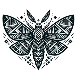 Tribal Moth With Geometric Shapes