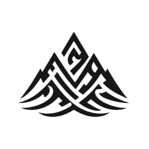 Tribal Mountain With Bold, Angular Lines
