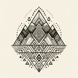 Tribal Mountain With Geometric Patterns