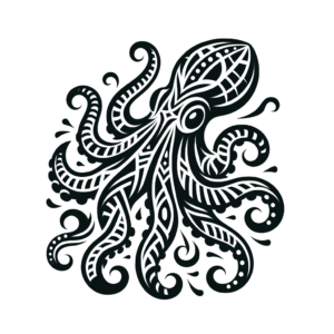 Tribal Octopus With Sharp, Bold Patterns