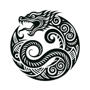 Tribal Ouroboros With Cultural Patterns