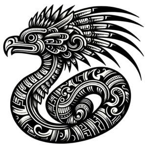 Tribal Quetzalcoatl With Bold Patterns