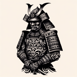 Tribal Samurai With Symbolic Designs