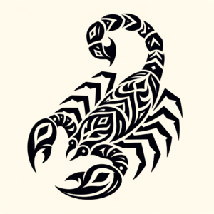 Tribal Scorpion With Bold, Geometric Patterns