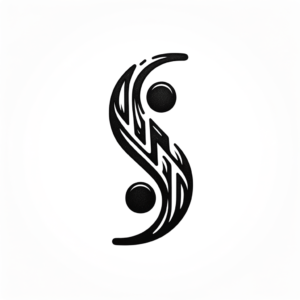 Tribal Semicolon With Bold Lines