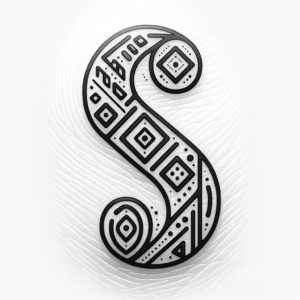 Tribal Semicolon With Geometric Shapes