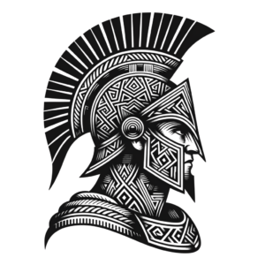 Tribal Spartan Warrior With Geometric Patterns