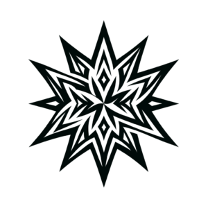 Tribal Star With Angular Designs And Bold Patterns