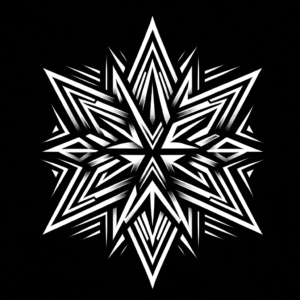 Tribal Star With Angular Designs And Bold Patterns