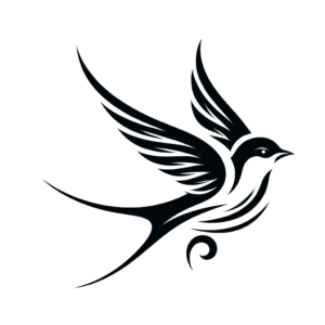 Tribal Swallow With Bold Black Lines