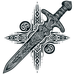 Tribal Sword With Symbolic Patterns