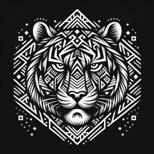 Tribal Tiger With Geometric Patterns
