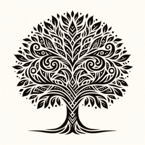 Tribal Tree With Intricate Patterns