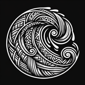 Tribal Wave With Geometric Patterns