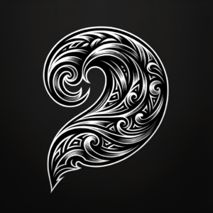 Tribal Wave With Symbolic Patterns