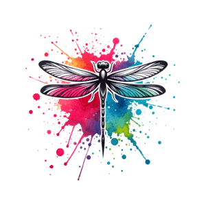Vibrant Watercolor Dragonfly Splashes