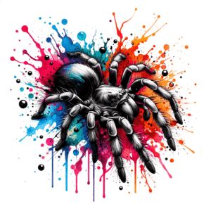 Vibrant Watercolor Spider Splashes