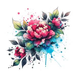 Vibrant Watercolor Splashes In A Floral Design