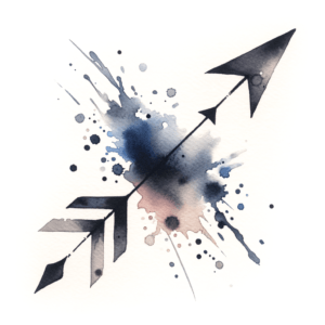 Watercolor Arrow With Fluid, Paint-Like Strokes