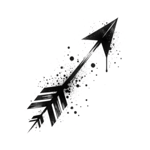 Watercolor Arrow With Splashes Of Paint