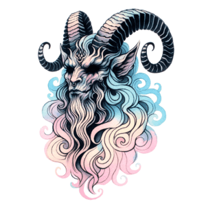 Watercolor Baphomet With Pastel Hues