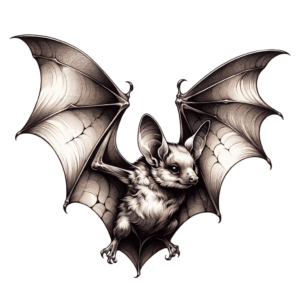 Watercolor Bat With Soft Tones