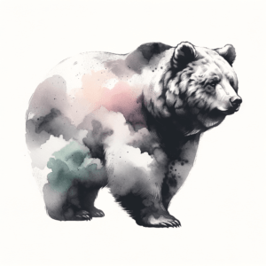 Watercolor Bear With Dreamy Colors